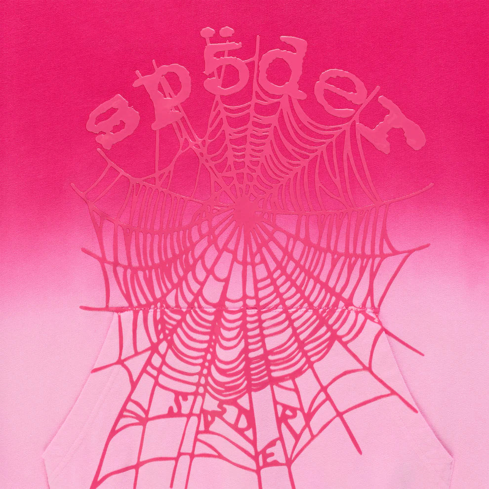Sp5der OG Web Ombre Hoodie Pink