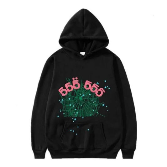 Sp5der 555 555 Black Hoodie